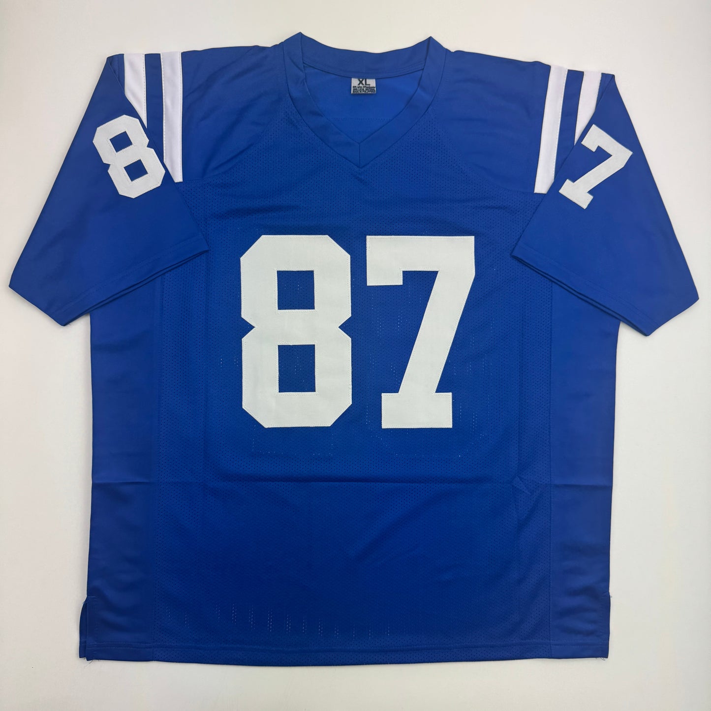 Autographed/Signed Reggie Wayne Indianapolis Blue Football Jersey JSA COA