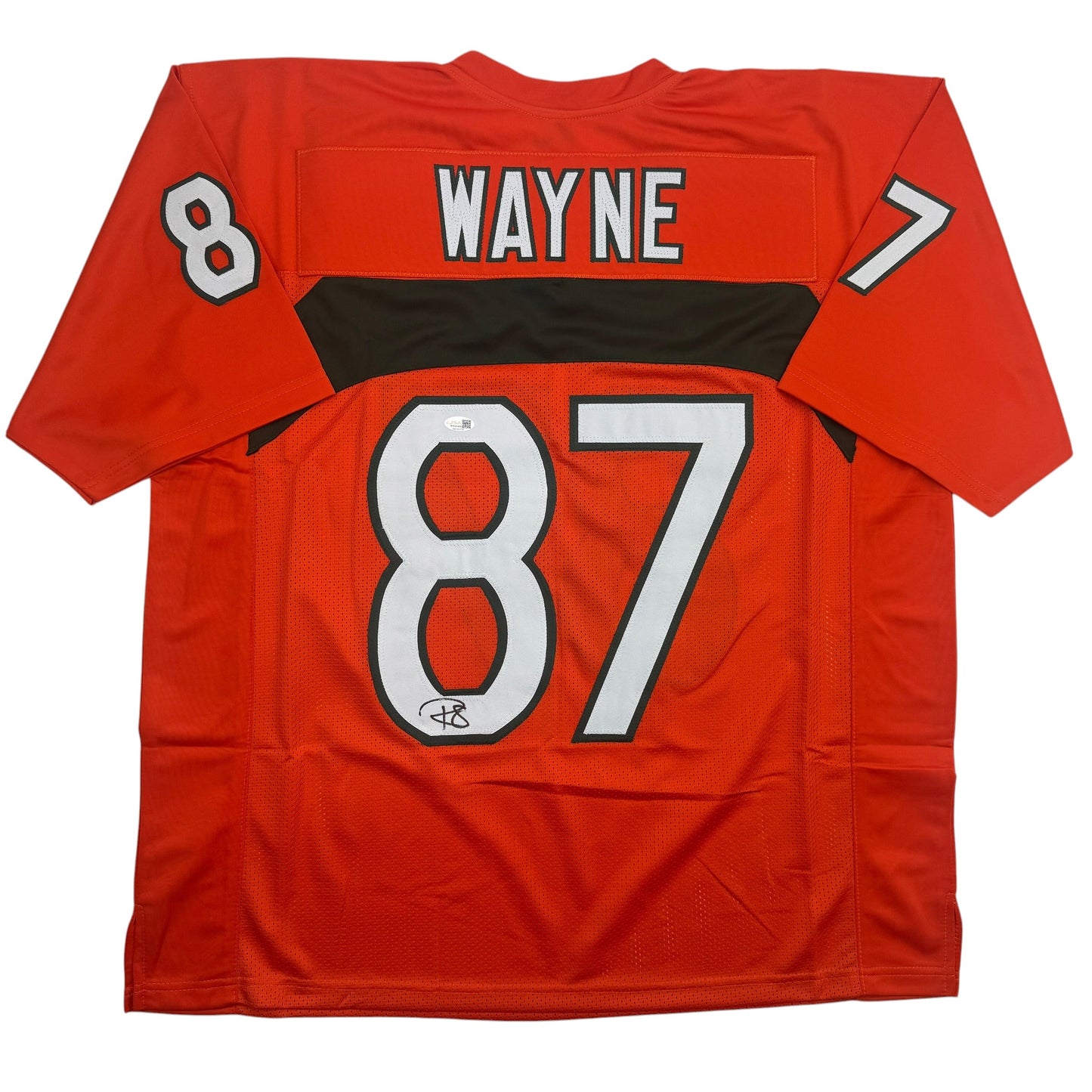 Autographed/Signed Reggie Wayne Miami Orange College Football Jersey Beckett BAS COA