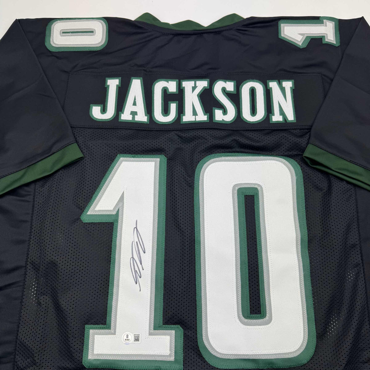 Autographed/Signed DeSean Jackson Philadelphia Black Football Jersey Beckett BAS COA