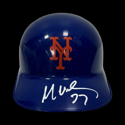 Mark Vientos Signed Autographed Mets Blue Mini Helmet BAS Auth