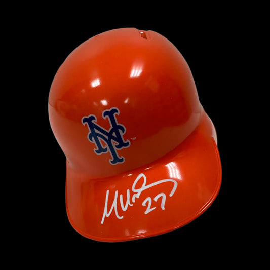 Mark Vientos Signed Autographed Mets Orange Mini Helmet BAS Auth