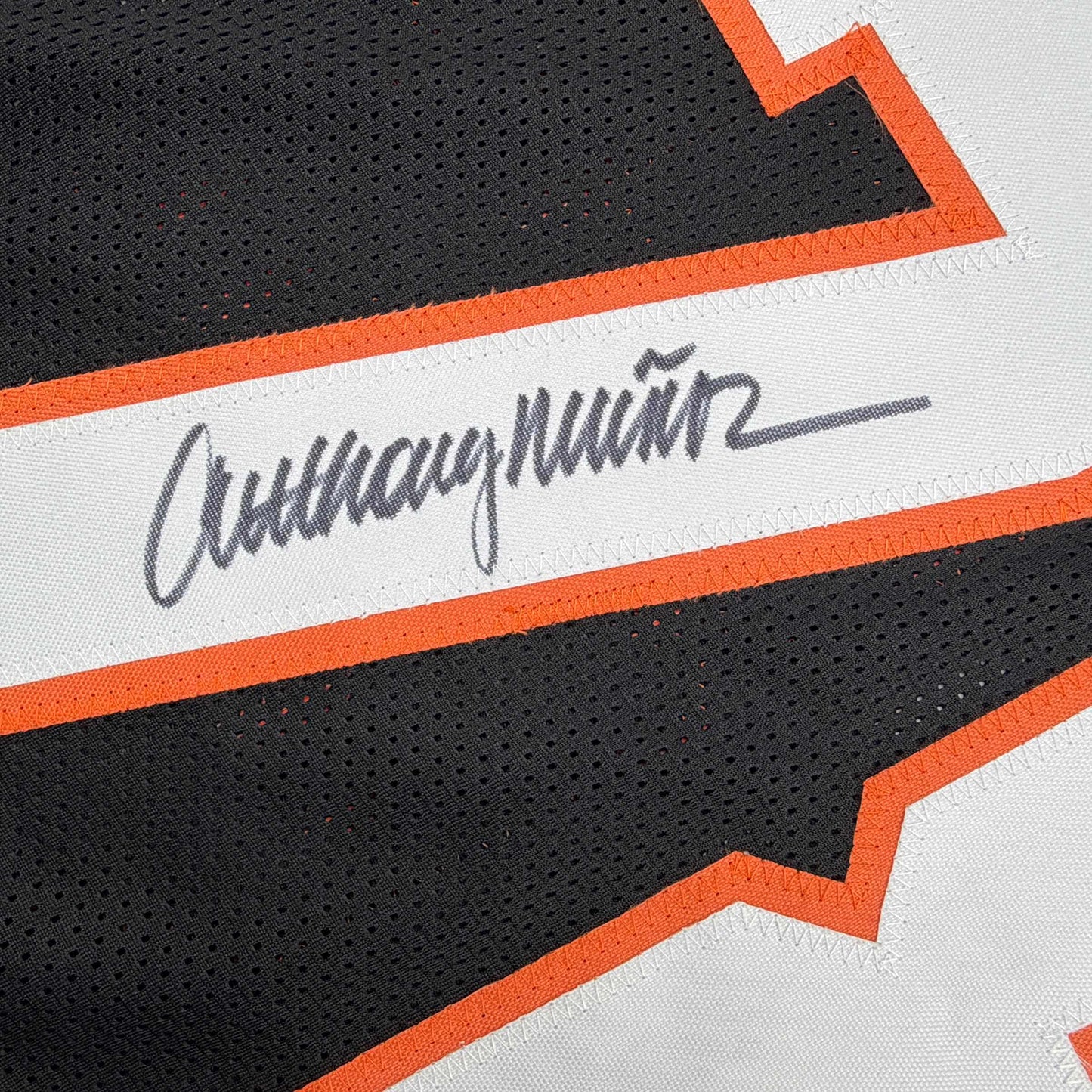 Autographed/Signed Anthony Munoz Cincinnati Black Football Jersey Beckett BAS COA
