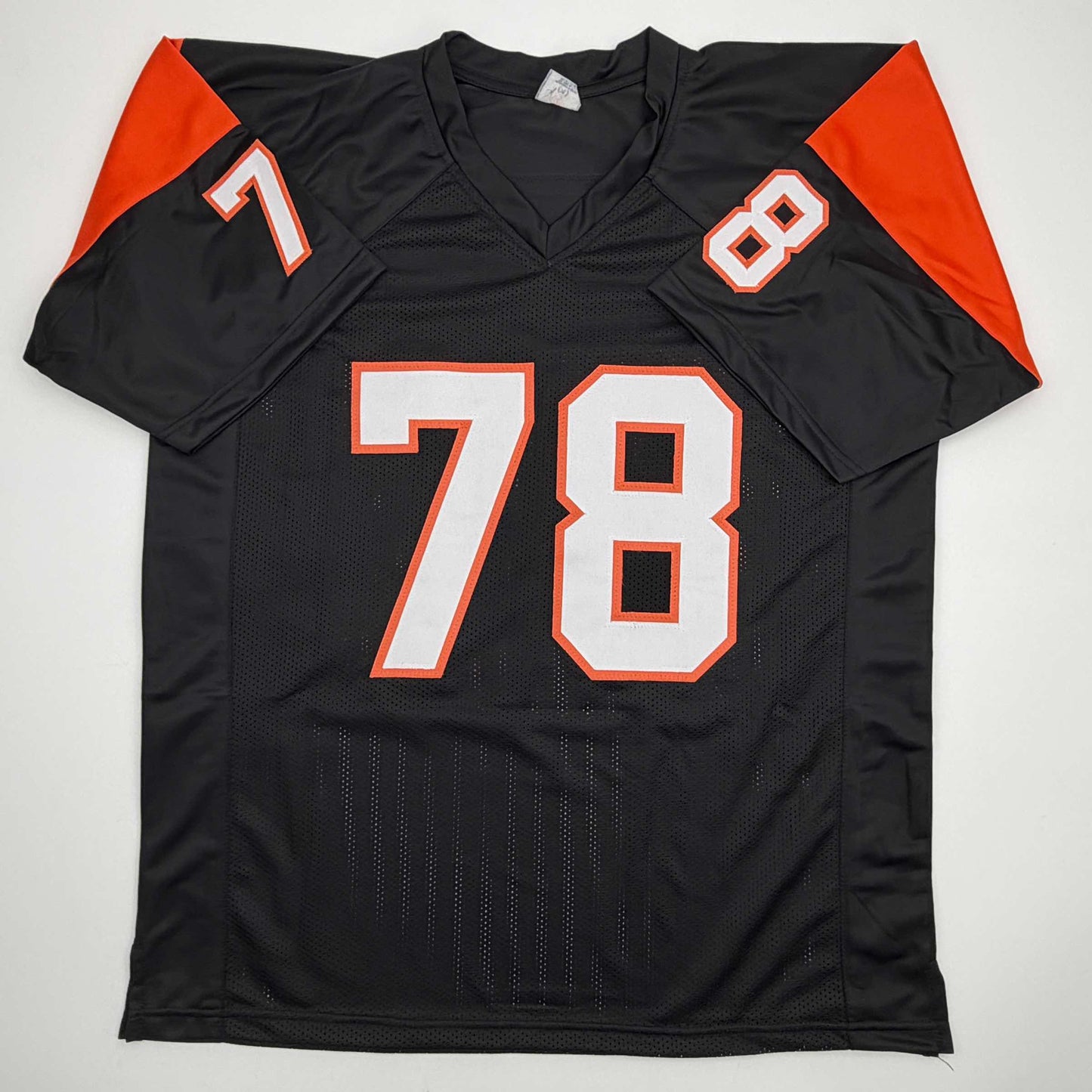 Autographed/Signed Anthony Munoz Cincinnati Black Football Jersey Beckett BAS COA