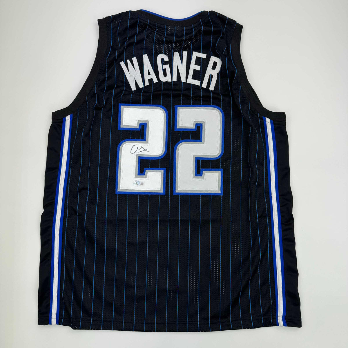 Autographed/Signed Franz Wagner Orlando Black Basketball Jersey Beckett BAS COA