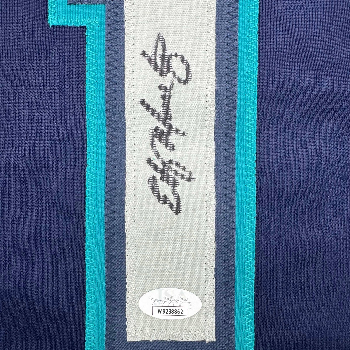 Autographed/Signed Edgar Martinez Seattle Blue Baseball Jersey JSA COA