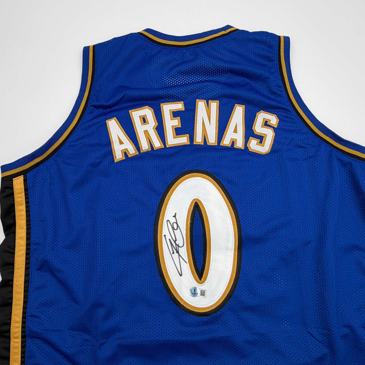 Autographed/Signed Gilbert Arenas Washington Blue Basketball Jersey Beckett BAS COA