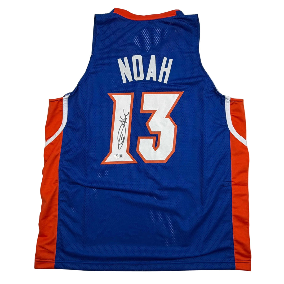Autographed/Signed Joakim Noah Florida Blue College Basketball Jersey Beckett BAS COA