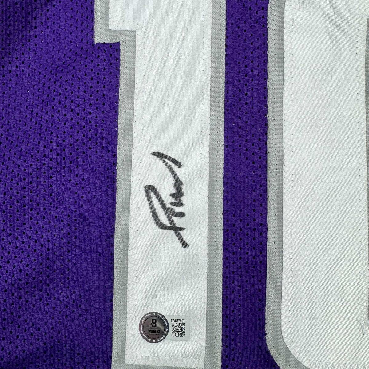 Framed Autographed/Signed Domantas Sabonis 35x39 Sacramento Purple Basketball Jersey Beckett BAS COA