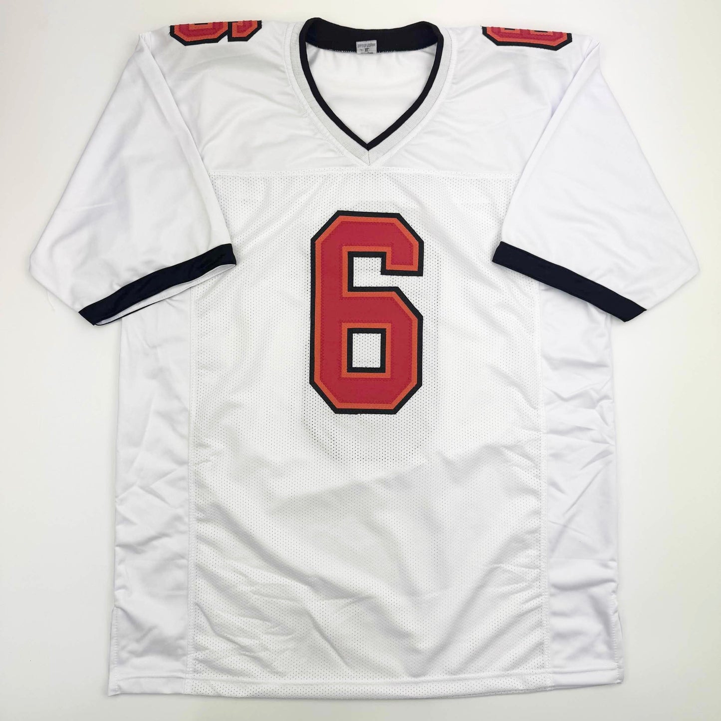 Autographed/Signed Baker Mayfield Tampa Bay White Football Jersey Beckett BAS COA