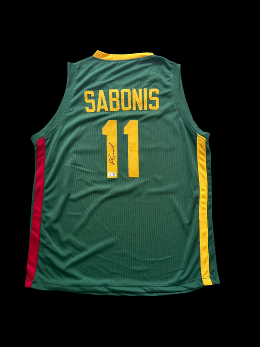 Domantas Sabonis Signed Lithuania Jersey BAS Auth