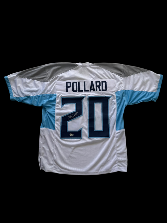 Tony Pollard Signed Tennessee Titans White Jersey BAS Auth
