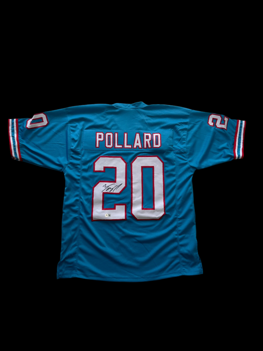 Tony Pollard Signed Tennessee Titans Throwback Jerseys BAS Auth