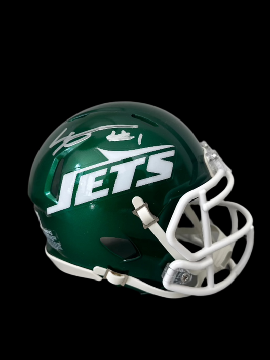 Sauce Gardner Signed Jets Speed Mini Helmet BAS Auth