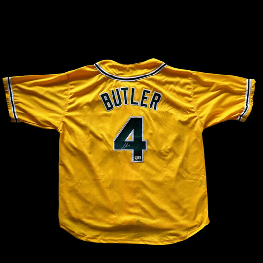 Lawrence Butler Autographed Signed Athletics Yellow Custom Jersey BAS Auth