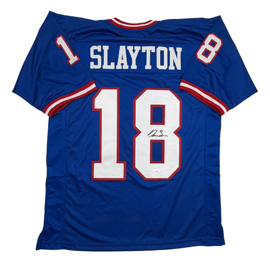 Autographed/Signed Darius Slayton New York Retro Blue Football Jersey JSA COA