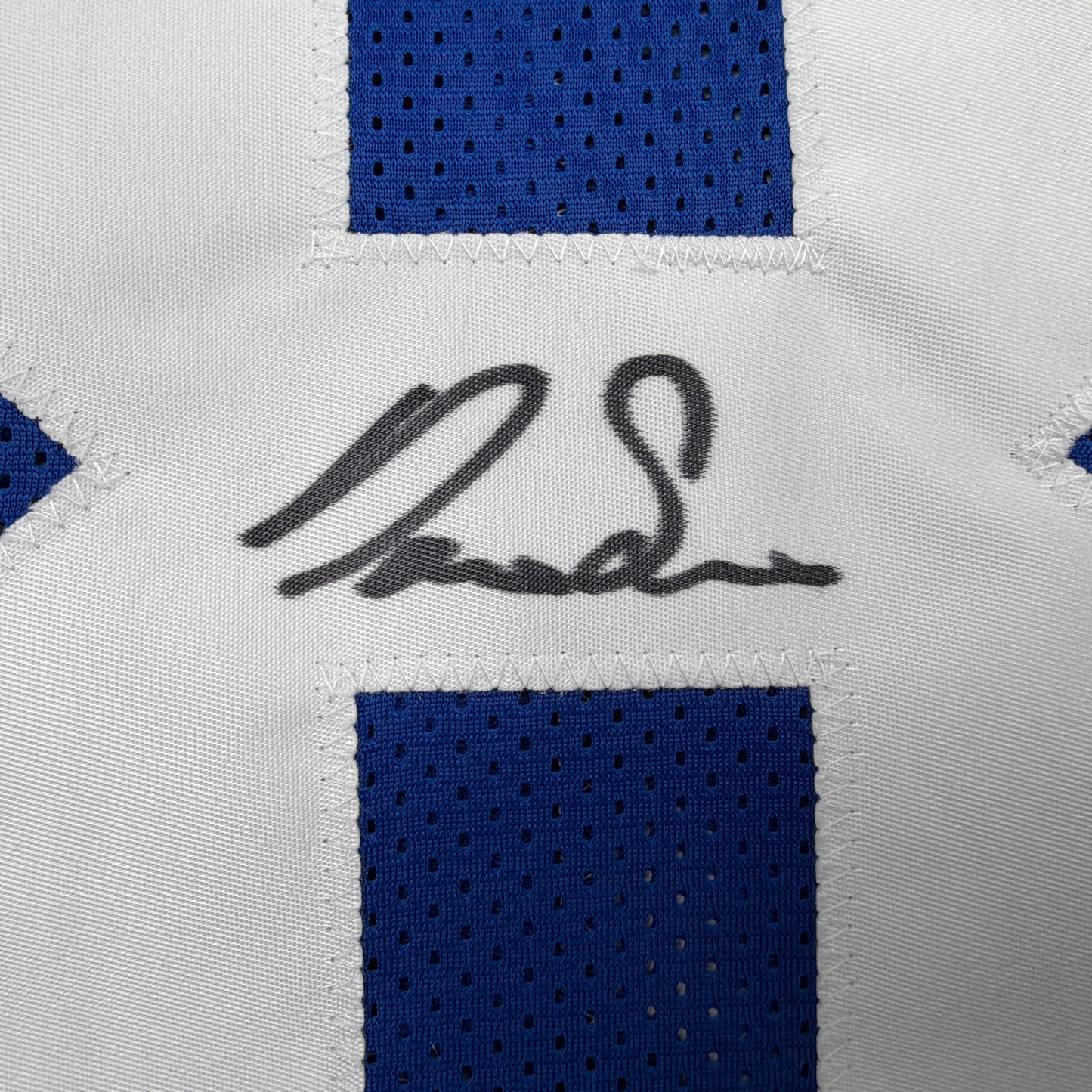 Autographed/Signed Darius Slayton New York Blue Football Jersey JSA COA