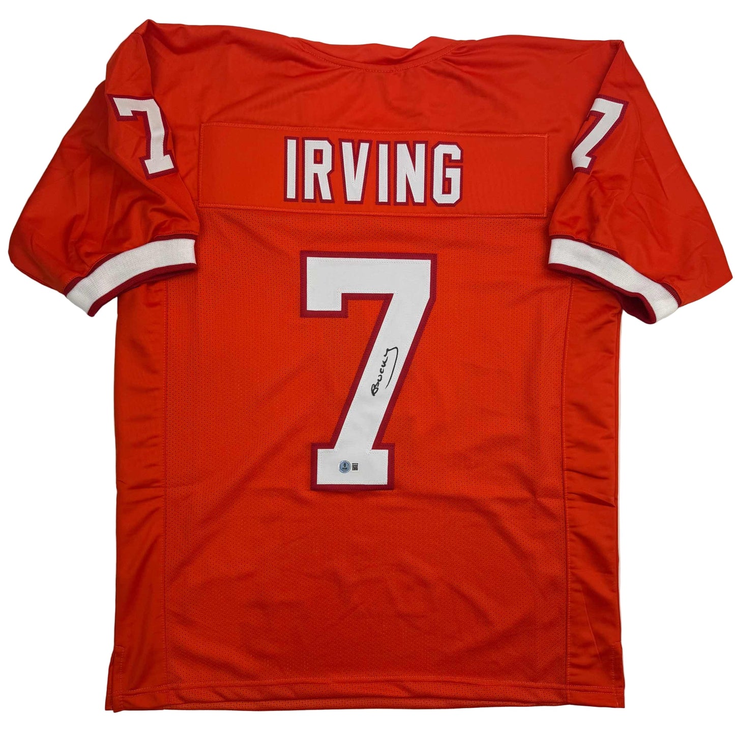 Autographed/Signed Bucky Irving Tampa Bay Orange Creamsicle Retro Throwback Football Jersey Beckett BAS COA