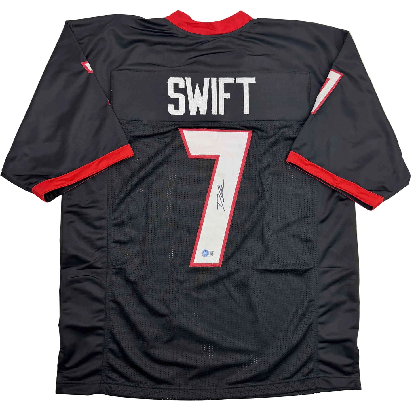 Autographed/Signed D'Andre Swift Georgia Black College Football Jersey Beckett BAS COA