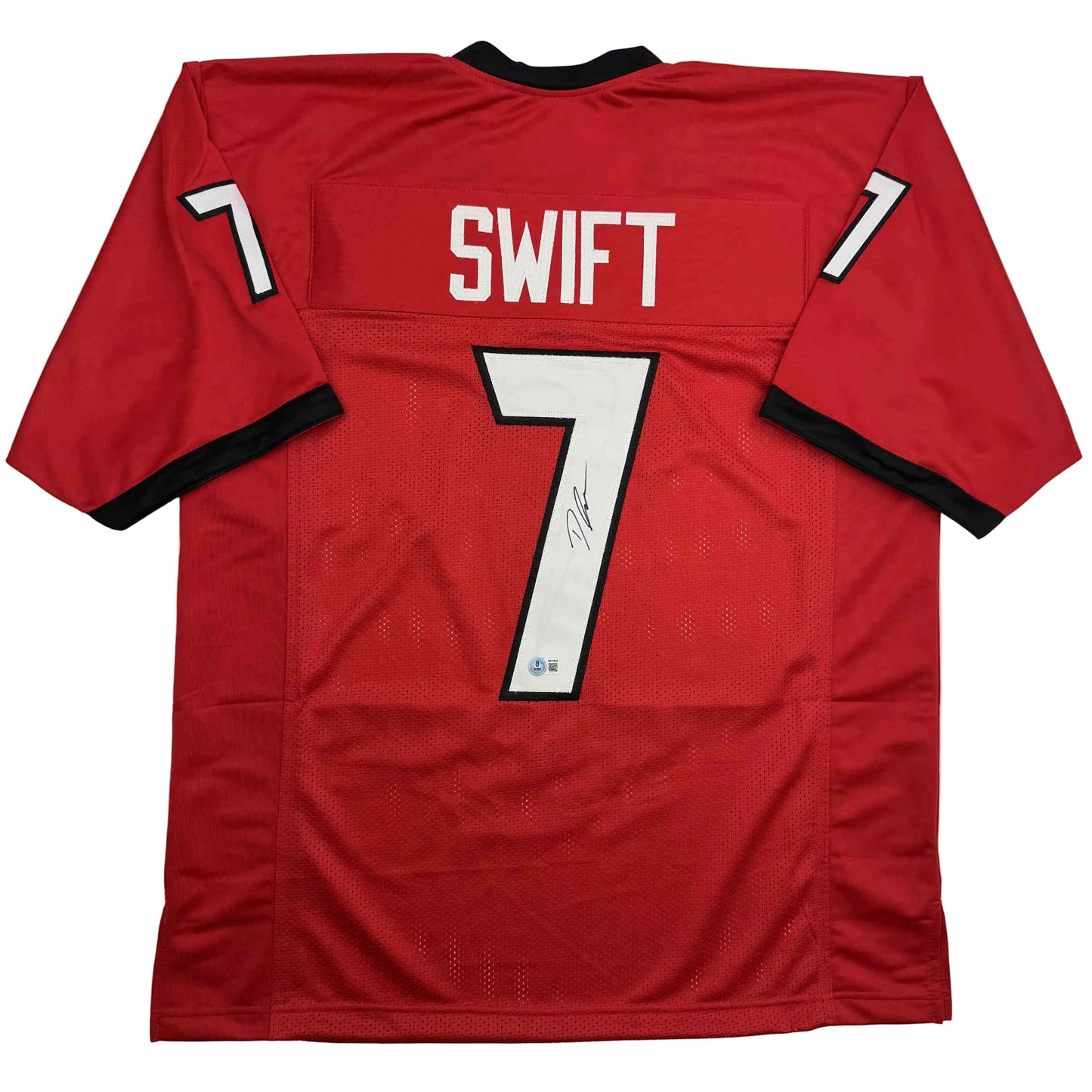 Autographed/Signed D'Andre Swift Georgia Red College Football Jersey Beckett BAS COA