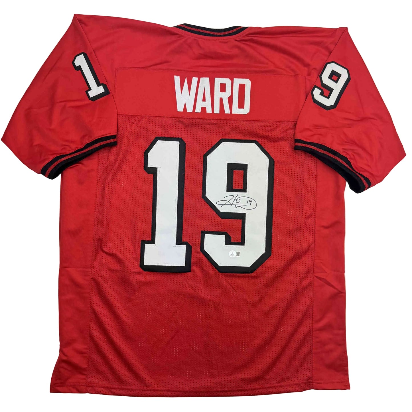 Autographed/Signed Hines Ward Georgia Red College Football Jersey Beckett BAS COA