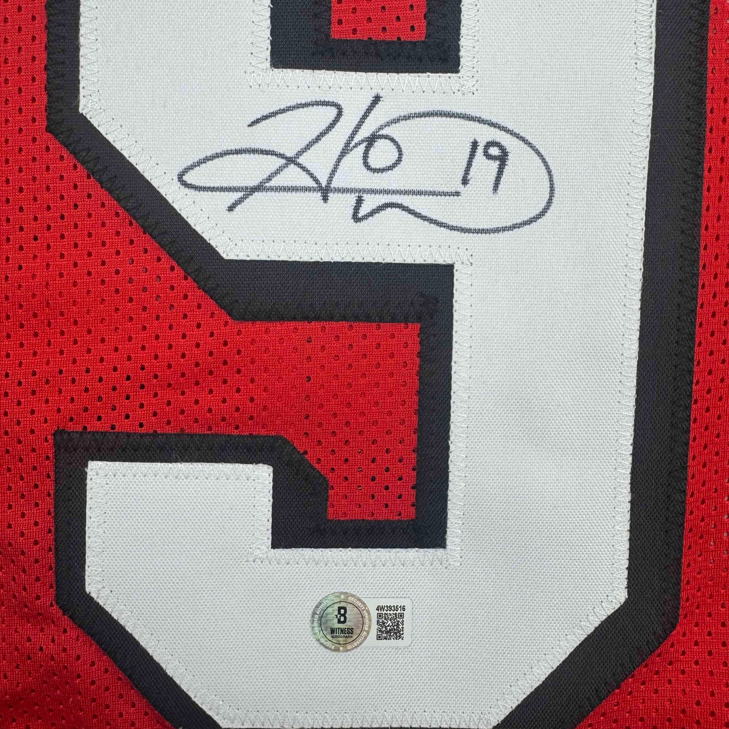 Autographed/Signed Hines Ward Georgia Red College Football Jersey Beckett BAS COA