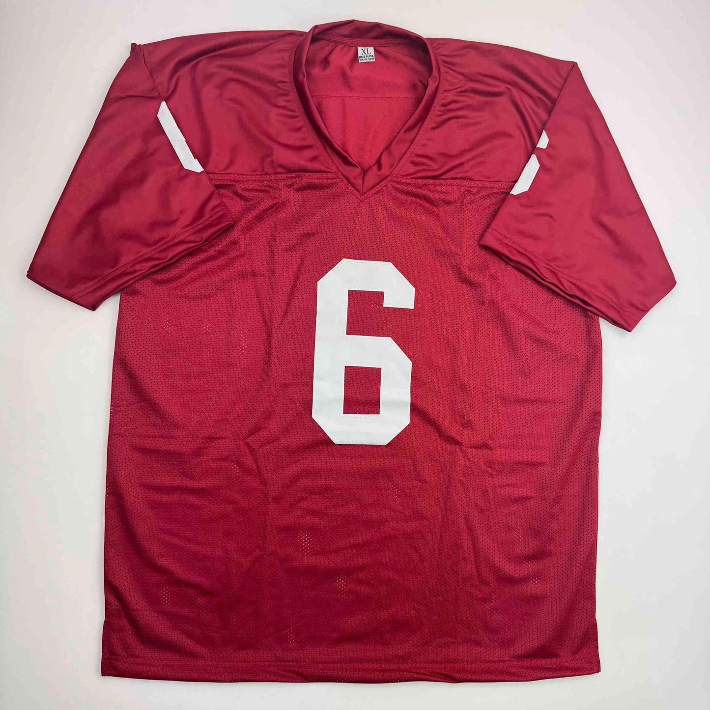 Autographed/Signed Baker Mayfield Oklahoma Crimson College Football Jersey Beckett BAS COA