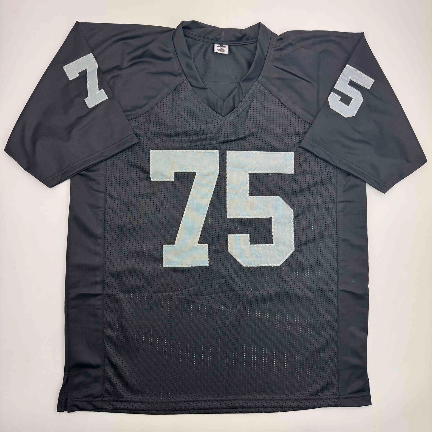 Autographed/Signed Howie Long Oakland White Football Jersey Beckett BAS COA