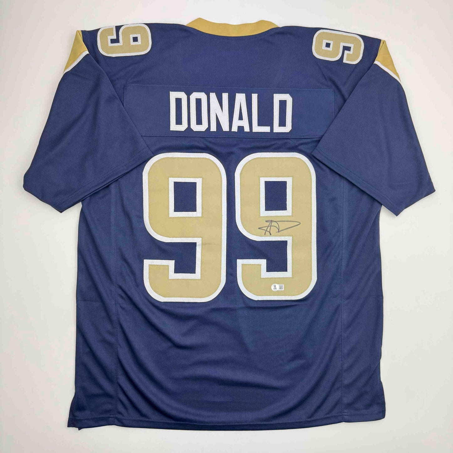 Autographed/Signed Aaron Donald Los Angeles LA Dark Blue Football Jersey JSA COA