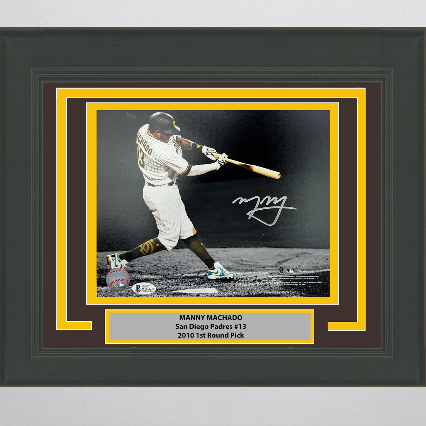 Framed Autographed/Signed Manny Machado San Diego Padres 8x10 Baseball Photo Beckett BAS COA