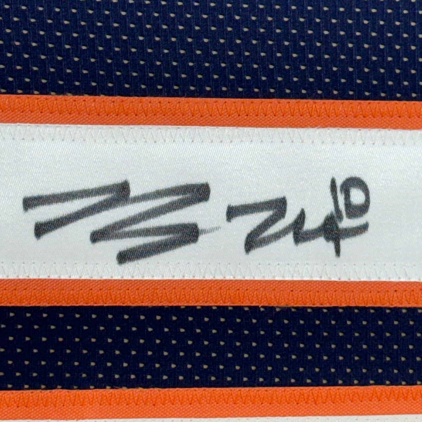 Framed Autographed/Signed Bo Nix 35x39 Denver Blue Football Jersey Beckett BAS COA