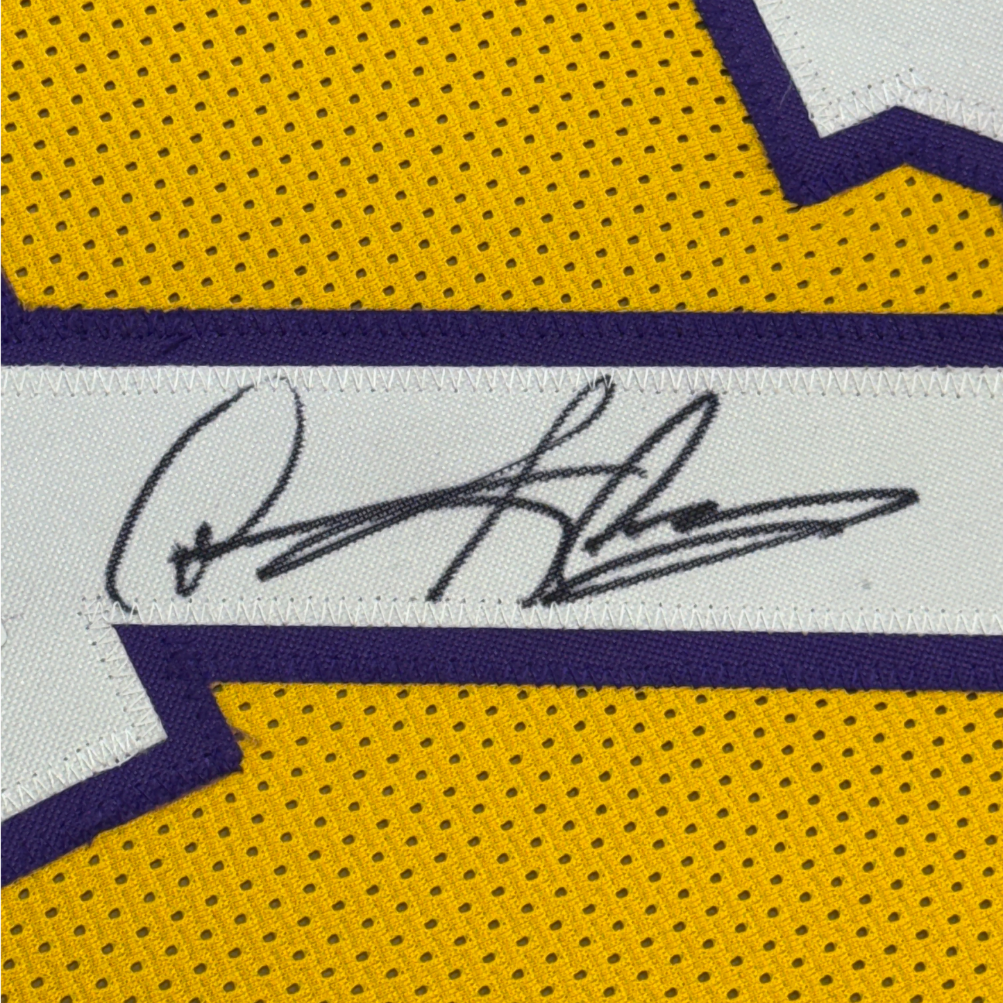 Framed Autographed/Signed Dennis Rodman 35x39 Los Angeles LA Yellow Basketball Jersey PSA/DNA COA