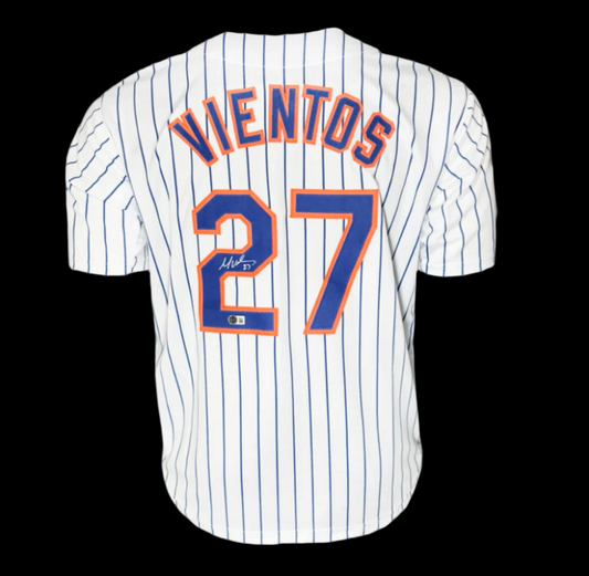 Mark Vientos Signed Autographed Signed Mets White Custom Jersey BAS Auth