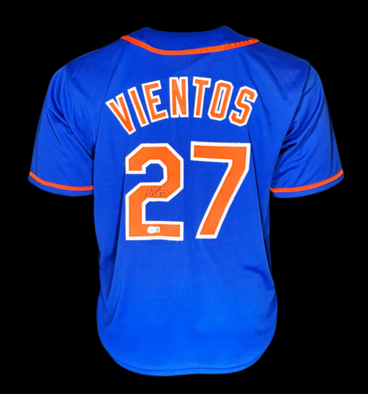 Mark Vientos Autographed Signed Mets Blue Custom Jersey BAS Auth