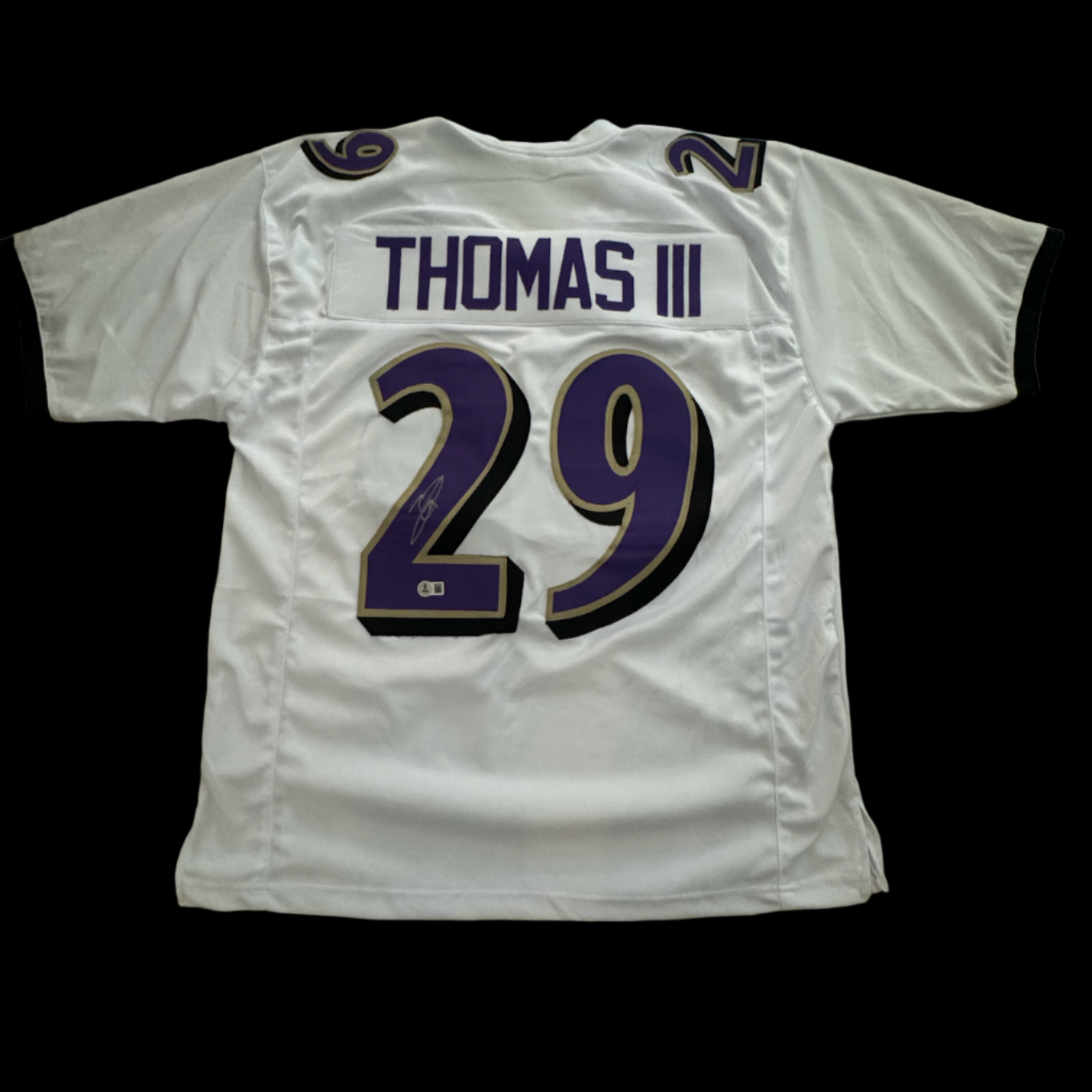 Earl Thomas Signed White Baltimore Ravens Jersey BAS Auth