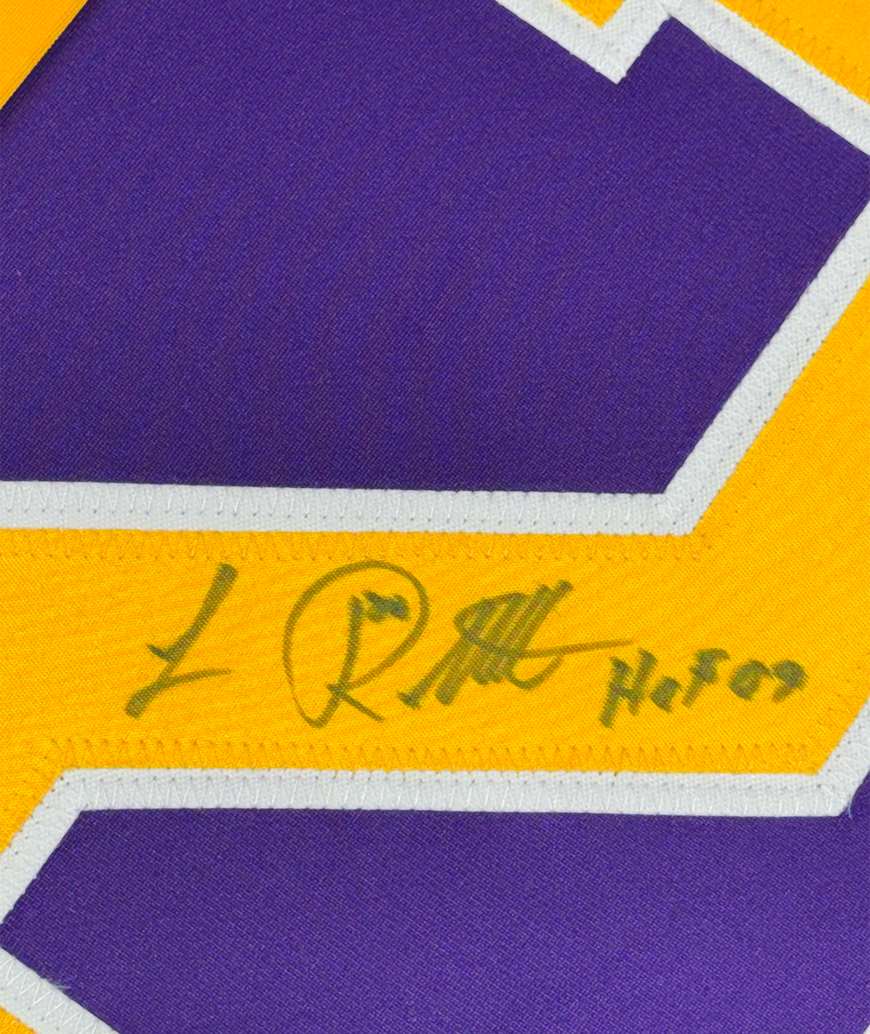 Framed Autographed/Signed Luc Robitaille HOF 09 35x39 Los Angeles LA Purple Hockey Jersey JSA COA